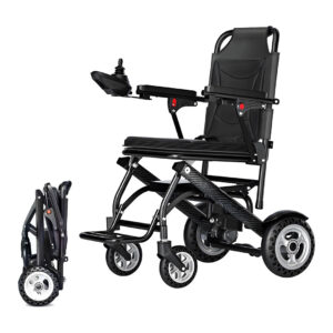 Lightweight 12.5 kg Foldable Electric Wheelchair – Carbon Fiber Frame, All-Terrain, 360W Motor, Airline Approved