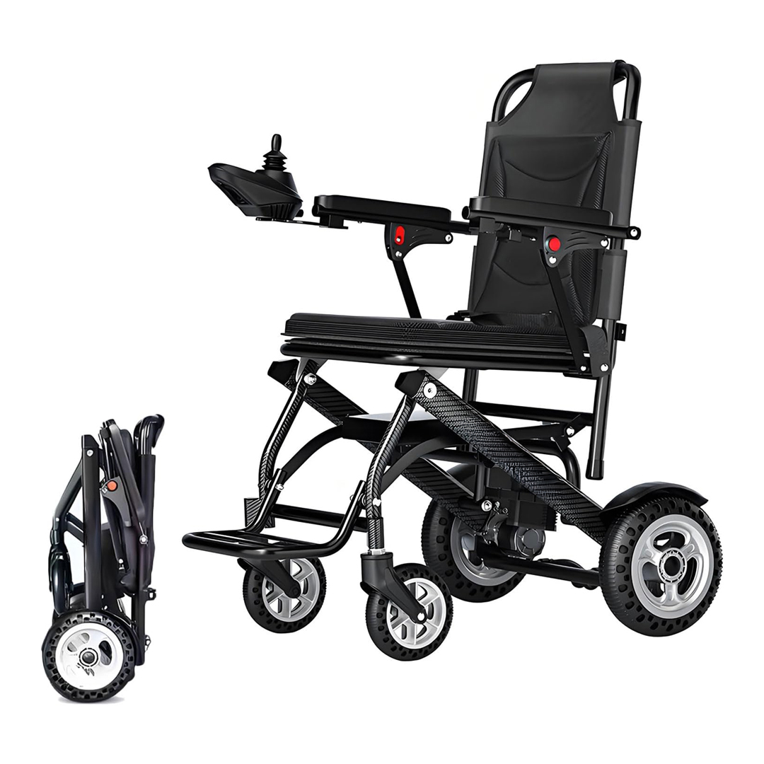Lightweight 12.5 kg Foldable Electric Wheelchair – Carbon Fiber Frame, All-Terrain, 360W Motor, Airline Approved