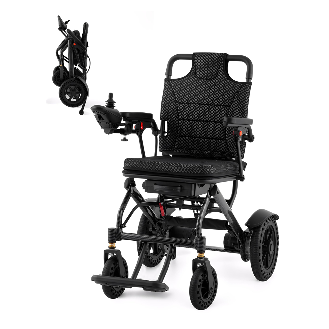 Ultra-Lightweight 16.5kg Electric Wheelchair with Brushless Motors & 5 Speed Settings